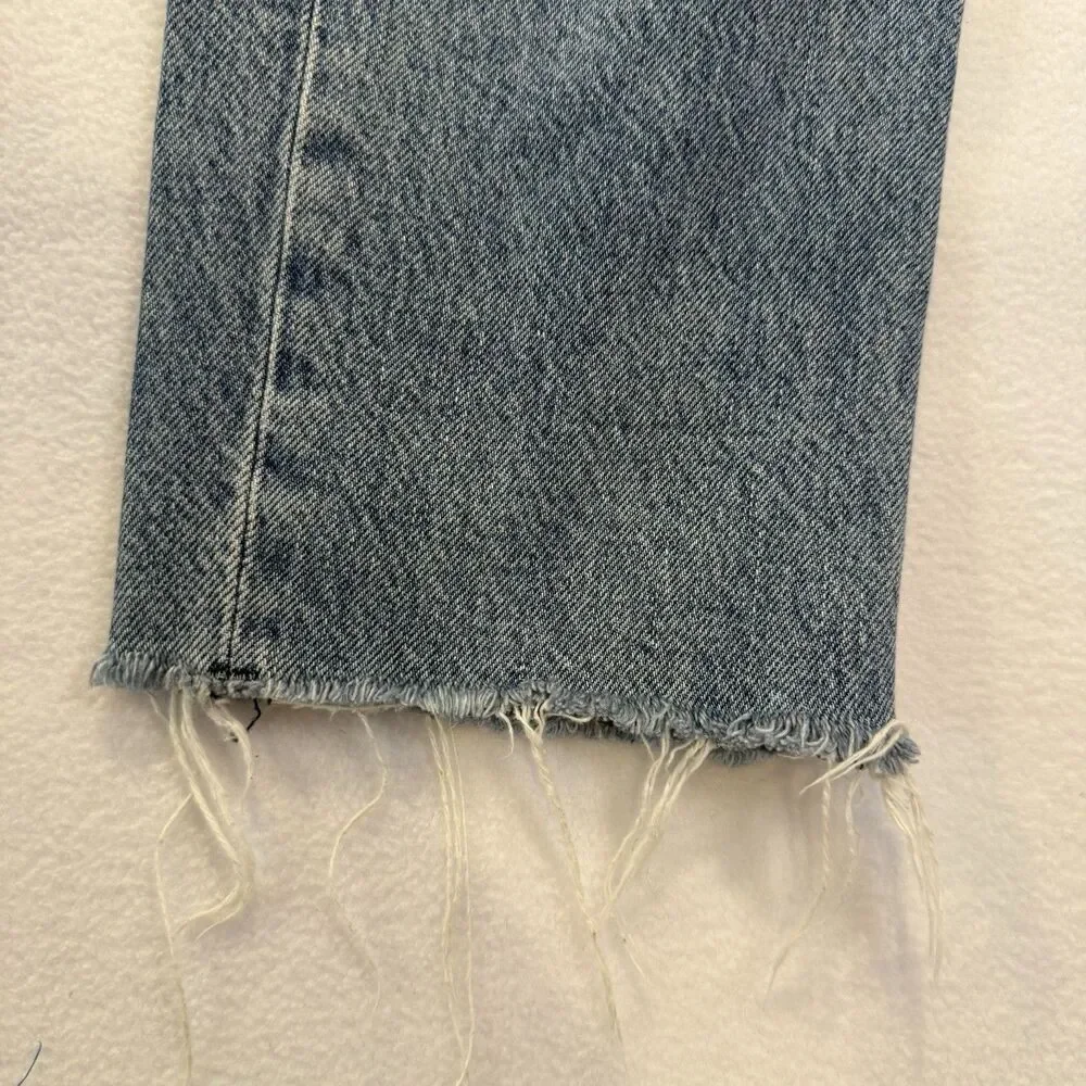 rag & bone Jeans Rosa Mid Rise Boyfriend Distressed Button Fly Raw Hem Sz 26